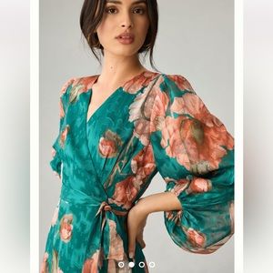 NWT Anthropologie Hutch V-neck Textured Wrap Dress